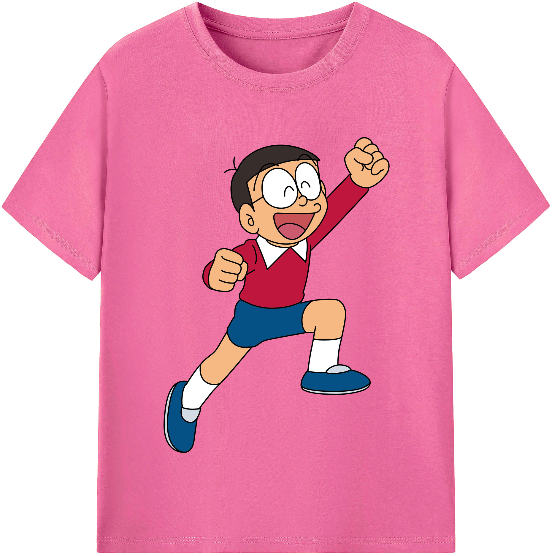 （画像用） ドラえもん 野比 のび太 Doraemon Nobita Nobi レディースカジュアルプリントTシャツ（綿100％）